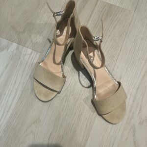 NWT Beige Ankle Strap Sandals